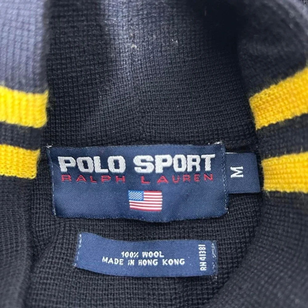 Vintage Ralph Lauren sport  Men's Mockneck Sweater,‎ Sz Medium , 100% Wool 90s